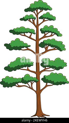 Beautiful Simple Tree cartoon vector illustration Stock Vector