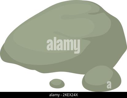 Decorative stone icon isometric vector. Large gray smooth decorative stone icon. Landscaping concept Stock Vector