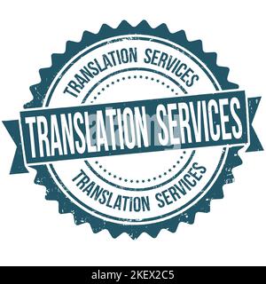 Translation services grunge rubber stamp on white background, vector illustration Stock Vector