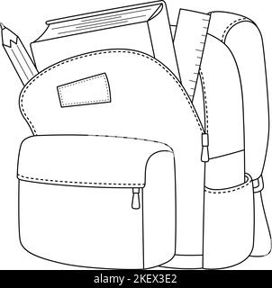 100th Day Of School Bag Isolated Coloring Page Stock Vector