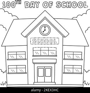 100th Day Of School Coloring Page Illustration Stock Vector Image & Art ...