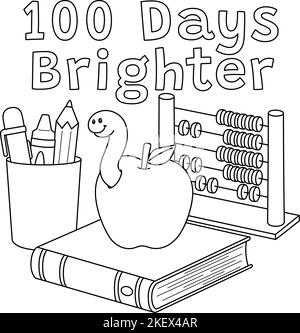 100th Day Of School Coloring Page Illustration Stock Vector Image & Art ...