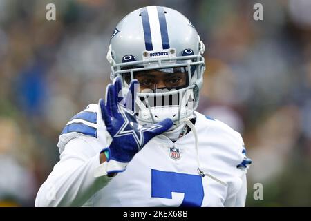 Inglewood, CA. 9th Oct, 2022. Dallas Cowboys cornerback Trevon Diggs #7  smiles after the NFL football game against the Dallas Cowboys at the SOFI  Stadium in Inglewood, California.The Dallas Cowboys defeat the