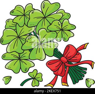 St. Patricks Bundle of Shamrocks Cartoon Clipart  Stock Vector