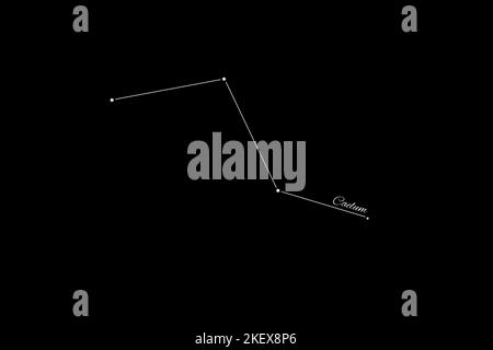 Caelum Star Constellation, Night Sky, Constellation Lines Chisel Stock ...