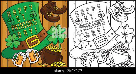 Happy St. Patricks Day Leprechaun Hat Illustration Stock Vector