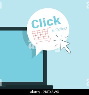 New message click, collect. Concept of internate sales Stock Vector