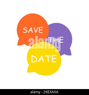 SAve the date. New bubble with three circles Stock Vector