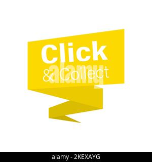 Click and collect on speech bubble Stock Vector