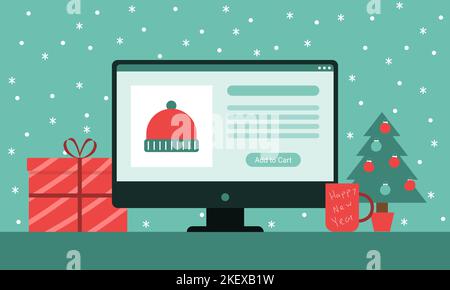 Sale of goods via the Internet. Banner for a website, page, post or application Stock Vector