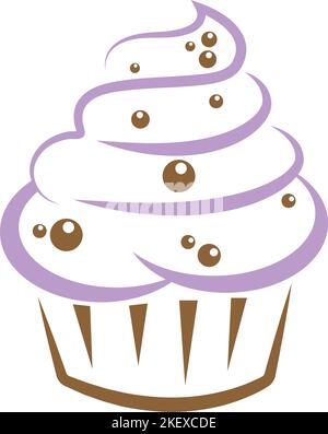 Cake icon logo design illustration Stock Vector