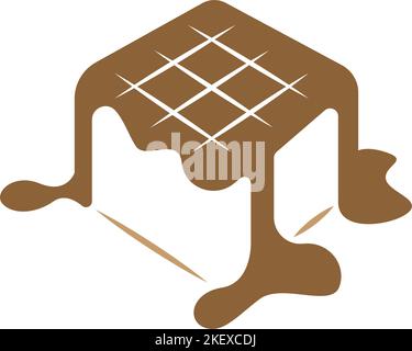 Cake icon logo design illustration Stock Vector