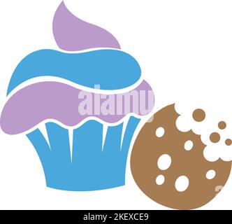 Cake icon logo design illustration Stock Vector