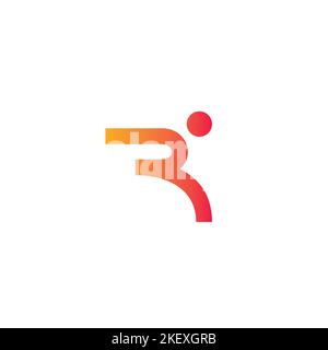 Running Logo Letter R and People. Run Icon Stock Vector