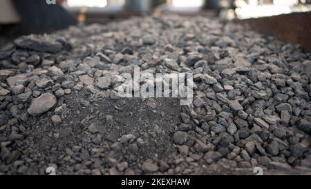 Close up of natural black coals for background. Industrial coals Stock Photo