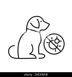 Dog flea protection. Pixel perfect, editable stroke line icon Stock Vector
