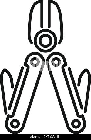 Penknife icon outline vector. Knife multitool. Swiss tool Stock Vector