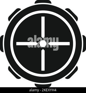 Cross telescopic icon simple vector. Circle sight. Sniper rifle Stock ...