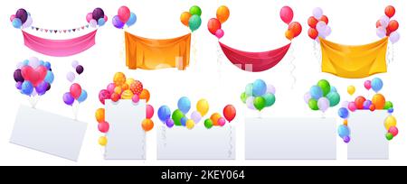 Balloons with string and garland as holiday Vector Image