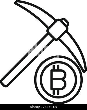 Bitcoin icon outline vector. Crypto business. Digital finance Stock Vector
