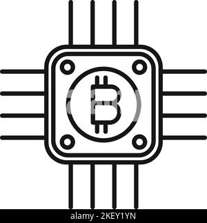 Cryptocurrency processor icon outline vector. Crypto money. Digital exchange Stock Vector