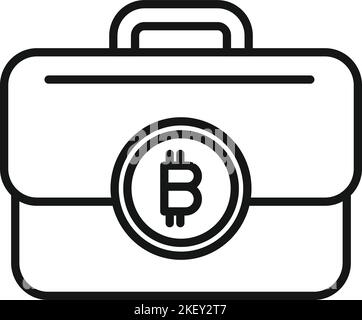 Bitcoin case icon outline vector. Crypto money. Financial marketing Stock Vector