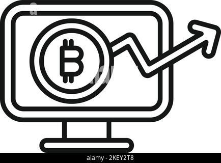 Cryptocurrency monitor icon outline vector. Digital finance. Investment marketing Stock Vector