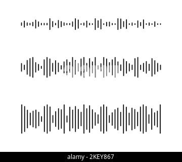 Podcast sound waves set. Waveform pattern for music player, podcast, voise message, music app. Audio wave icon. Equalizer template. Vector Stock Vector