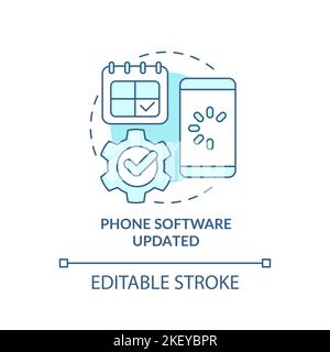 Phone software updated turquoise concept icon Stock Vector