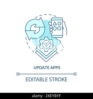 Update apps turquoise concept icon Stock Vector