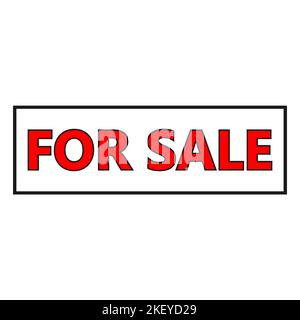 Red For Sale sign vector illustration on white background. Real estate sign. Realtor sign. Stock Vector