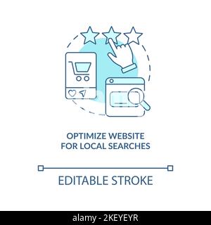 Optimize website for local searches turquoise concept icon Stock Vector