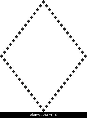 Rhombus shape dashed symbol vector icon for creative graphic design ui ...