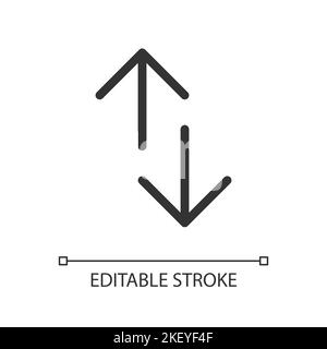 Up and down directions pixel perfect linear ui icon Stock Vector