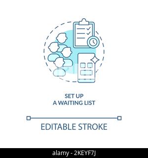 Set up waiting list turquoise concept icon Stock Vector
