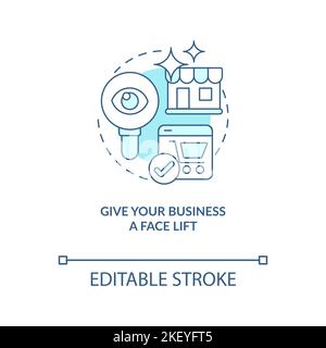 Give business face lift turquoise concept icon Stock Vector