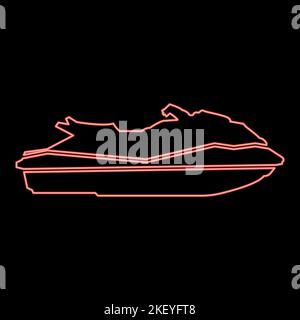 Neon waverunner red color vector illustration image flat style light Stock Vector