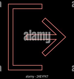 Neon symbol exit red color vector illustration image flat style light Stock Vector