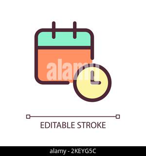 Calendar online pixel perfect RGB color ui icon Stock Vector