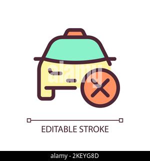 Rejected taxi order pixel perfect RGB color ui icon Stock Vector