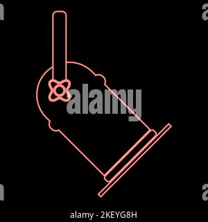 Neon light projector red color vector illustration image flat style ...