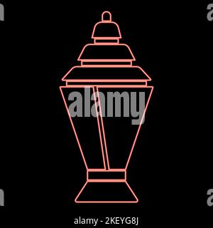 Neon ramadan kareem lantern or fanous red color vector illustration image flat style light Stock Vector