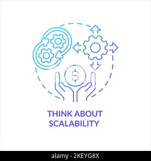 Think about scalability blue gradient concept icon Stock Vector