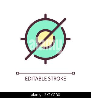 Crossed aim pixel perfect RGB color ui icon Stock Vector