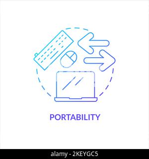 Portability blue gradient concept icon Stock Vector