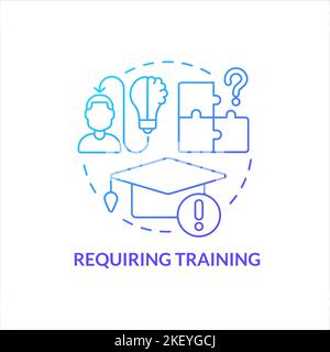Requiring training blue gradient concept icon Stock Vector
