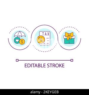 Wage withholds and bonuses loop concept icon Stock Vector