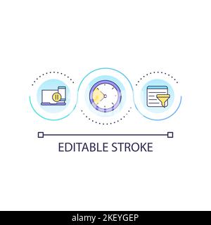 Limit news reading time loop concept icon Stock Vector