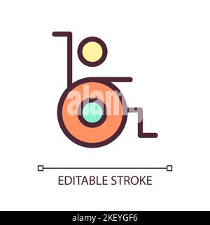 Person with disability pixel perfect RGB color ui icon Stock Vector