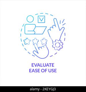 Evaluate ease of use blue gradient concept icon Stock Vector
